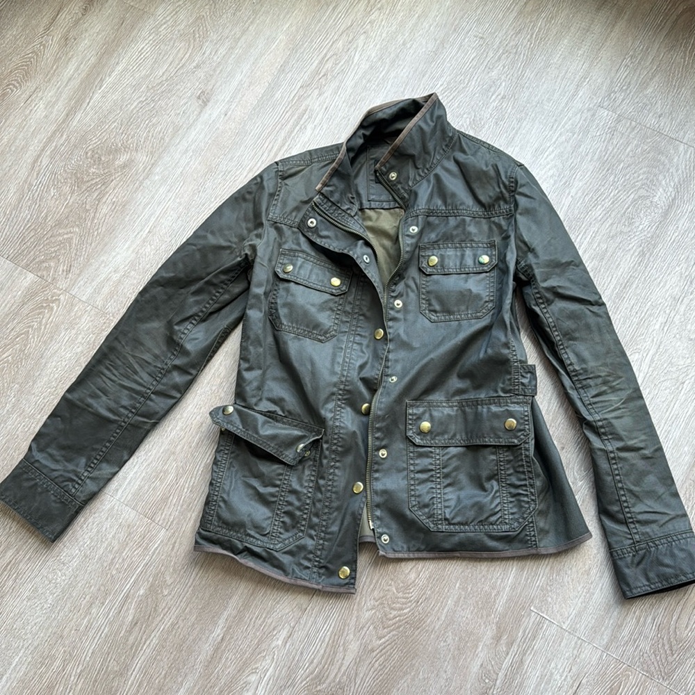 Versatile Summer Waxed Army Green Olive Jacket XS